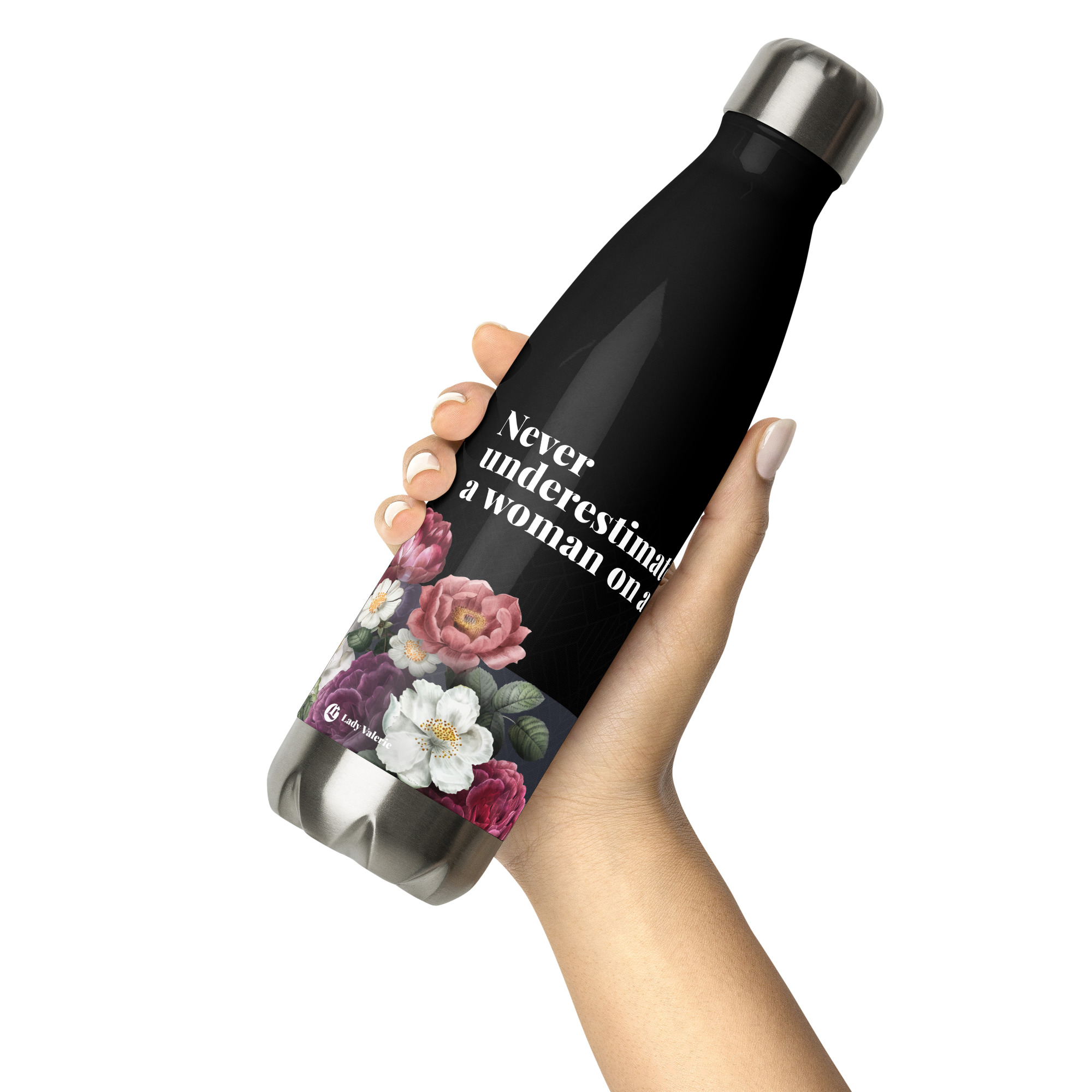 Never Underestimate a Woman on a Mission Stainless Steel Water Bottle
